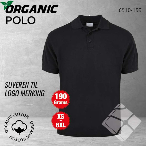 GOTS organic poloskjorte, sort