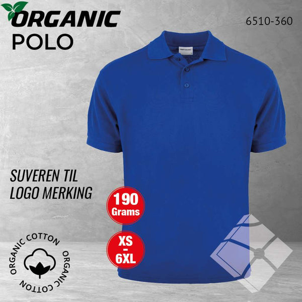 GOTS organic poloskjorte, kornblå