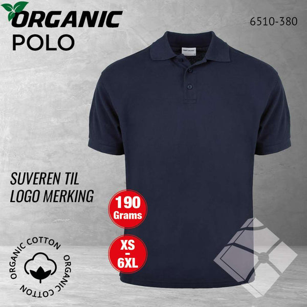 GOTS organic poloskjorte, marine