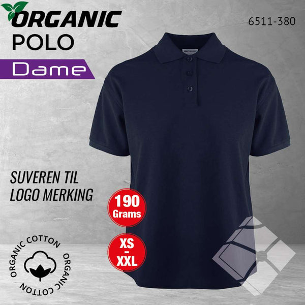 GOTS organic polo til dame, marine