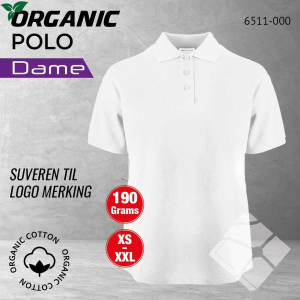 GOTS organic polo til dame, hvit
