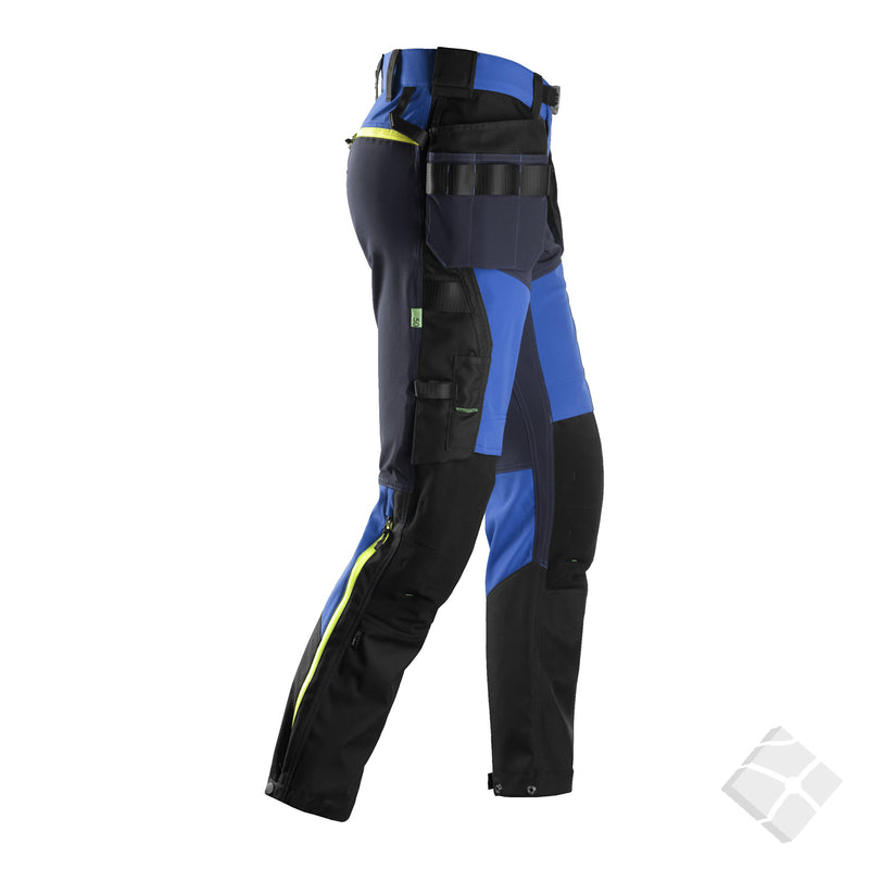 FlexiWork softshell stretchbukse, blå/sort