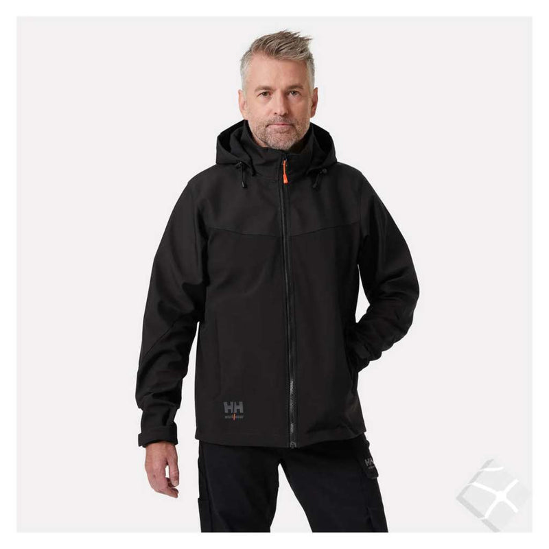 Softshelljakke Oxford m/hette, sort