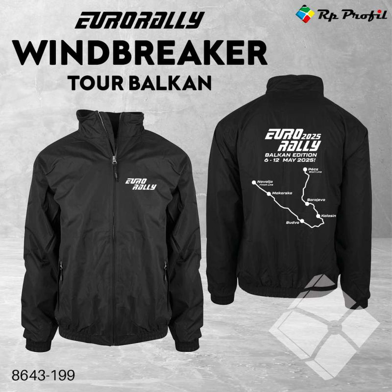 Eurorally windbreaker jakke Tour Balkan, sort