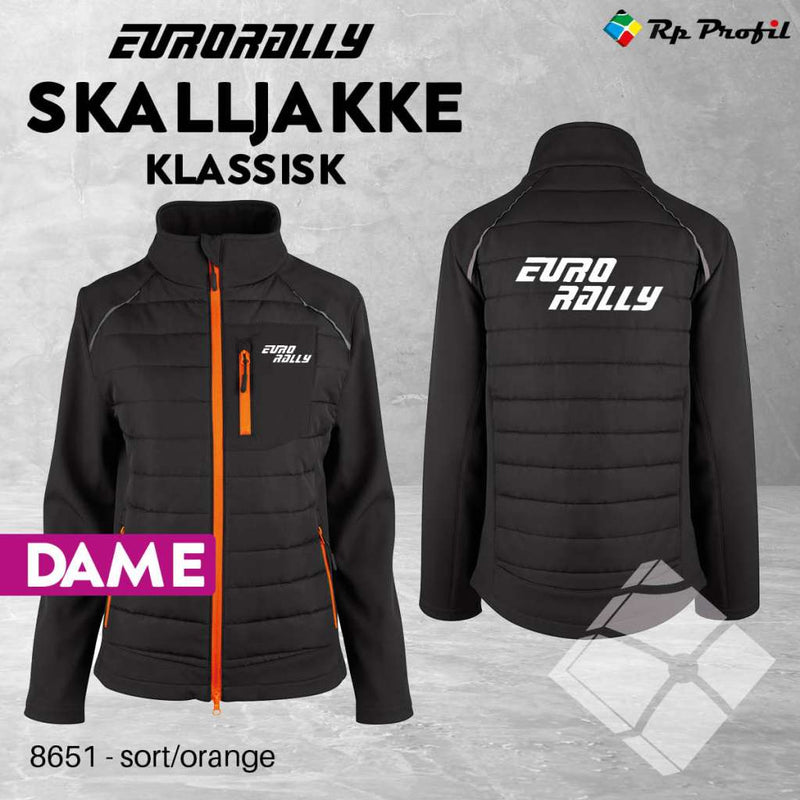 Eurorally softshelljakke classic til dame, sort/orange