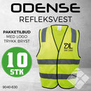 Odense refleksvest m/brystlogo, safety gul - 10 stk