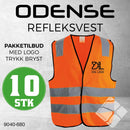 Odense refleksvest m/ bryst logo, safety orange - 10 stk