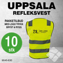 Uppsala refleksvest m/rygg logo, safety gul - 10 stk