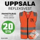 Uppsala refleksvest m/bryst logo, safety orange - 20 stk