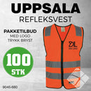 Uppsala refleksvest m/bryst logo, safety orange - 100 stk