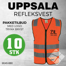 Uppsala refleksvest m/brystlogo, safety orange - 10 stk