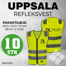 Uppsala refleksvest m/bryst & rygglogo, safety gul - 10 stk