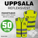Uppsala refleksvest m/bryst & rygglogo, safety gul - 50 stk