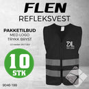 Trenings/refleksvest Flen, sort - 10 stk