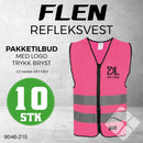 Trenings/refleksvest Flen, rosa - 10 stk