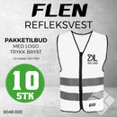Trenings/refleksvest Flen, hvit - 10 stk