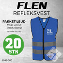 Trenings/refleksvest Flen, kornblå - 20 stk