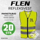 Trenings/refleksvest Flen, safety gul - 20 stk