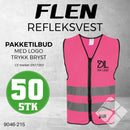 Trenings/refleksvest Flen, rosa - 50 stk