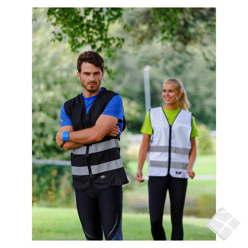 Trenings/refleksvest Flen, sort - 10 stk