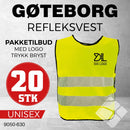 Gøteborg refleksvest m/ brystlogo, safety gul - 20 stk