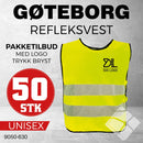 Gøteborg refleksvest m/ brystlogo, safety gul - 50 stk