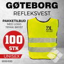 Gøteborg refleksvest m/brystlogo, safety gul - 100 stk