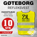 Refleksvest Gøteborg med rygglogo - 10 stk, safety gul