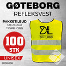 Refleksvest Gøteborg med rygglogo - 100 stk, safety gul
