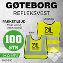 Refleksvest Gøteborg Kid, safetygul - 100 stk