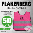 Markeringsvest m/refleks, raspberry- 50 stk