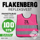 Markeringsvest m/refleks, raspberry - 100 stk