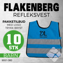 Markeringsvest m/refleks, kornblå - 10 stk