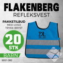 Markeringsvest m/refleks, kornblå - 20 stk