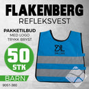 Markeringsvest m/refleks, kornblå - 50 stk