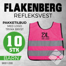 Markeringsvest m/refleks, raspberry - 10 stk