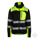 Fleece hoodie HighVis KL. 2-3, sort/gul