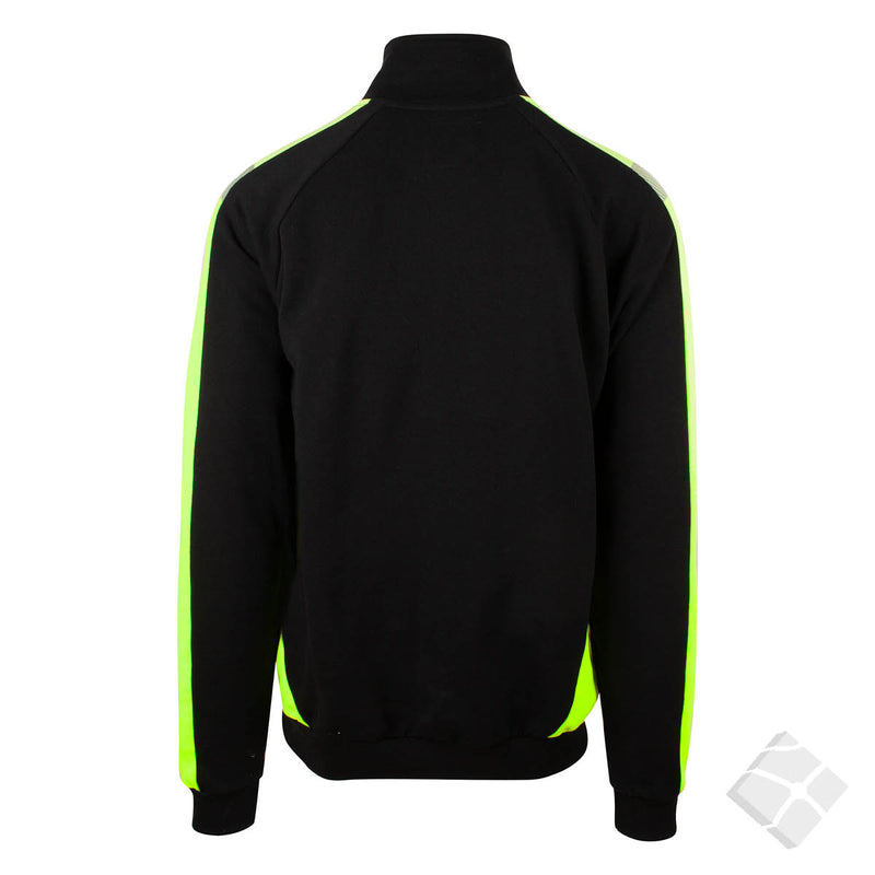 Genser med Zip - PRO serie, sort/safety orange