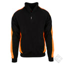 Genser med Zip - PRO serie, sort/safety orange