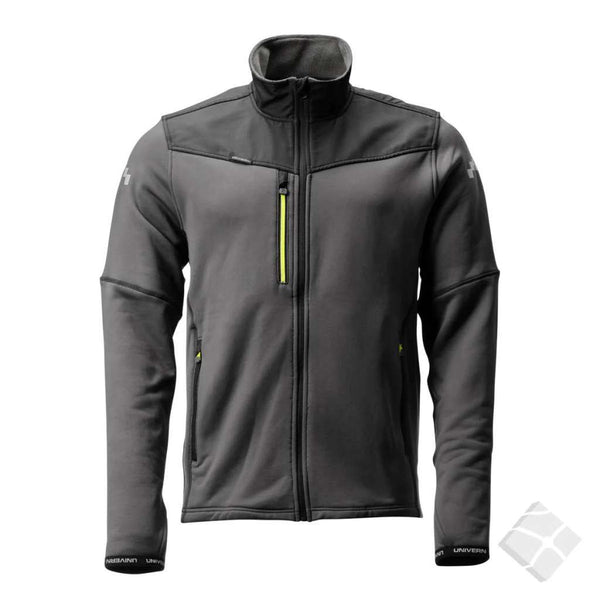 Jakke i teknisk stretch fleece, grå