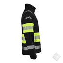 Softshelljakke ProTec m/refleks KL.1, sort/gul