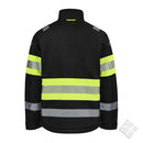 Softshelljakke ProTec m/refleks KL.1, sort/gul
