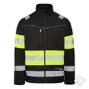 Softshelljakke ProTec m/refleks KL.1, sort/gul