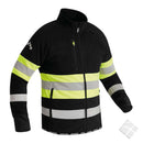 Fleecejakke vindtett, sort/safety gul