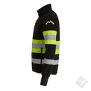Fleecejakke vindtett, sort/safety gul