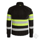 Fleecejakke vindtett, sort/safety gul