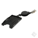 Kortholder tosidig med jojo og klemme, sort