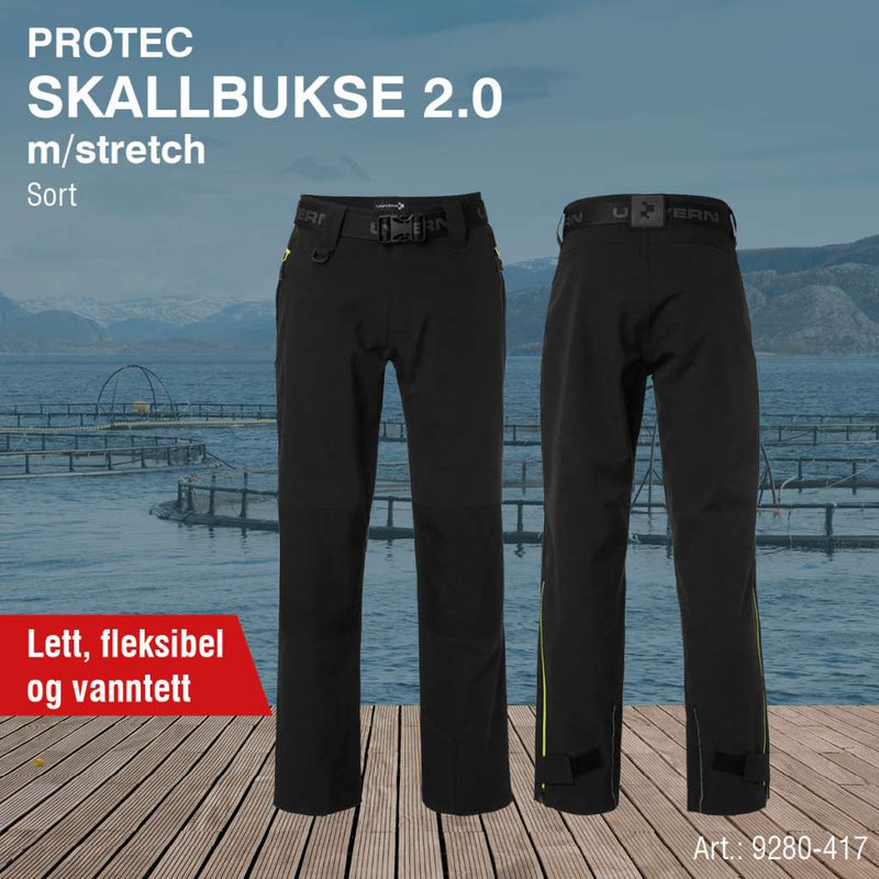 Skallbukse m/stretch ProTec 2.0, sort