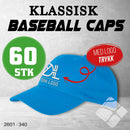 Klassisk baseball caps med logotrykk - 60 pakn.