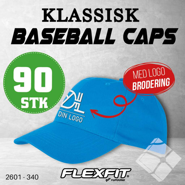 Klassisk baseball caps m/ brodert logo - 90 pakn.